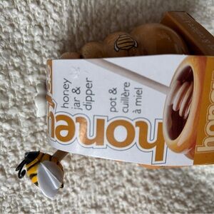 Honey Jar with Dipper and Bee Design